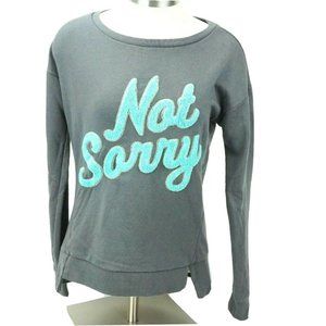 Juicy Couture Gray Not Sorry Applique Sweater Sm